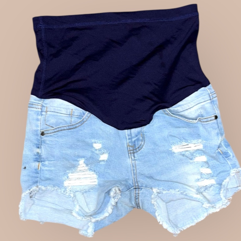 Pinkblush Light Blue Women's MATERNITY Shorts